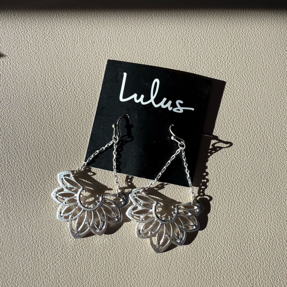 Lulu's Silver Pendant Earrings